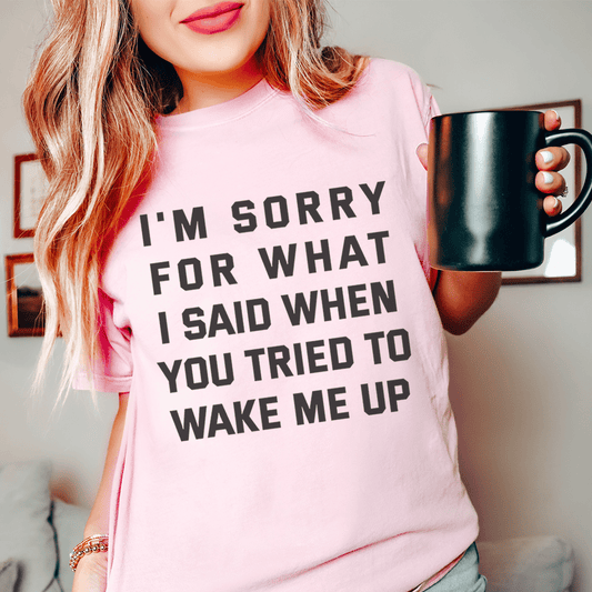 I'm Sorry For What I Said When You Tried To Wake Me Up Tee-0